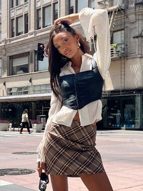 Darwin Mini Skirt Brown Plaid